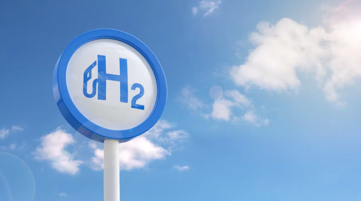 Illustration of a sign for hydrogen fuel.